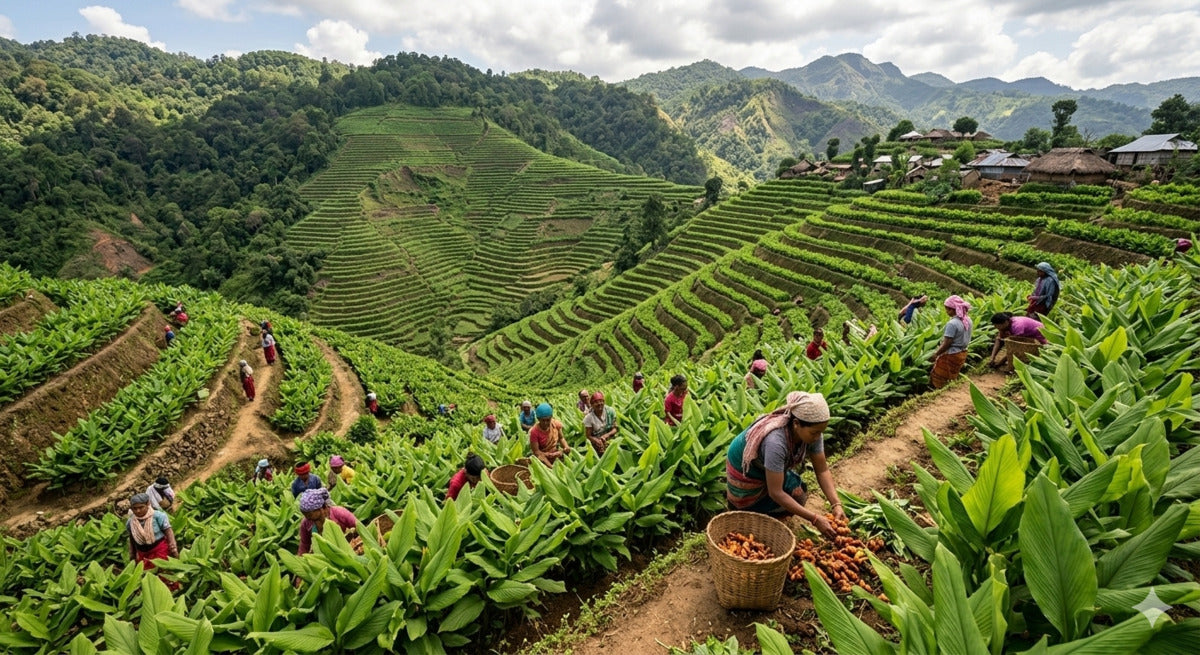 Lakadong turmeric cultivation in Meghalaya