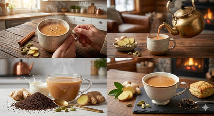 Cardamom ginger tea collage